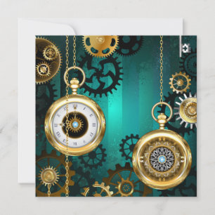 Steampunk Jewelry Watch on a Grönt Background