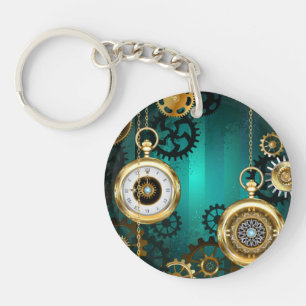 Steampunk Jewelry Watch on a Grönt Background