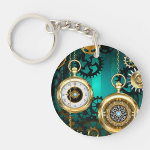 Steampunk Jewelry Watch on a Grönt Background