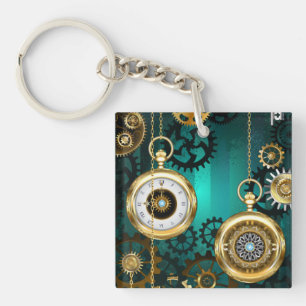 Steampunk Jewelry Watch on a Grönt Background