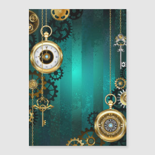 Steampunk Jewelry Watch on a Grönt Background