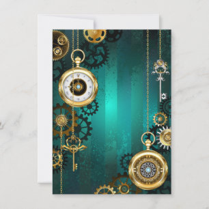 Steampunk Jewelry Watch on a Grönt Background