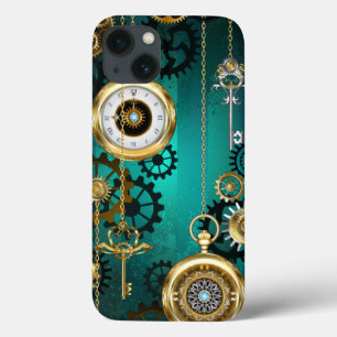 Steampunk Jewelry Watch on a Grönt Background