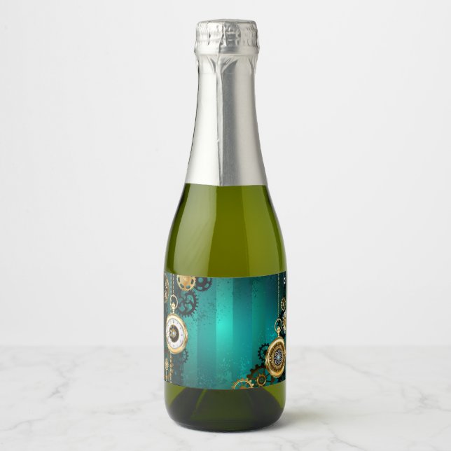 Steampunk Jewelry Watch on a Grönt Background (Framsida)