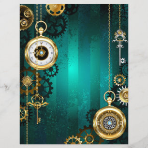 Steampunk Jewelry Watch on a Grönt Background