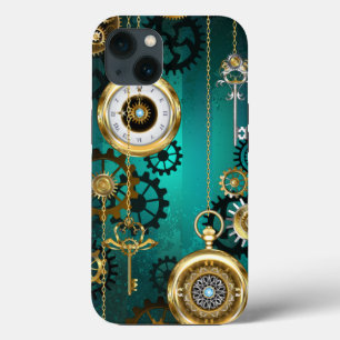 Steampunk Jewelry Watch on a Grönt Background