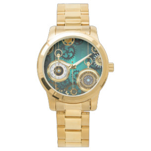 Steampunk Jewelry Watch on a Grönt Background Armbandsur