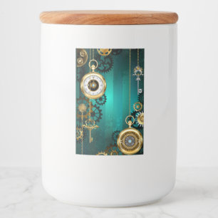 Steampunk Jewelry Watch on a Grönt Background Mat Etikett