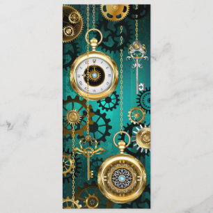 Steampunk Jewelry Watch on a Grönt Background Meny