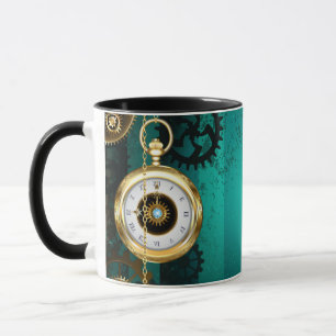Steampunk Jewelry Watch on a Grönt Background Mugg