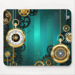 Steampunk Jewelry Watch on a Grönt Background Musmatta