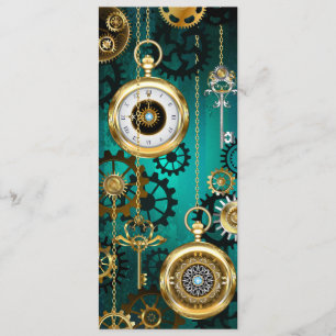 Steampunk Jewelry Watch on a Grönt Background Program