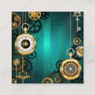 Steampunk Jewelry Watch on a Grönt Background Rabattkort
