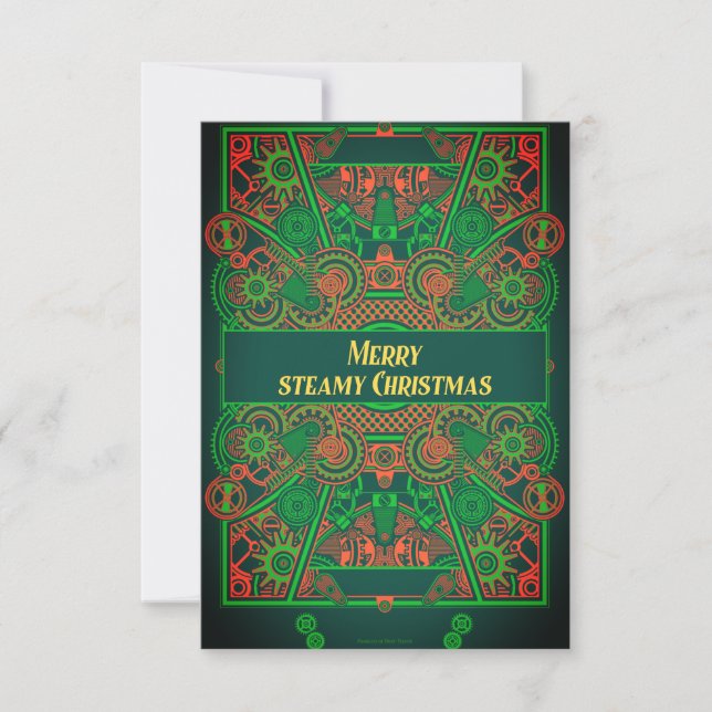 Steampunk jul Hälsning OSA Kort (Framsida)