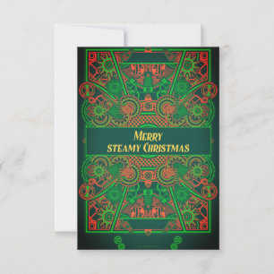 Steampunk jul Hälsning OSA Kort