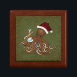Steampunk Jul Octopus Scientist i Santa Hat Minnesask<br><div class="desc">Njut av en steampunk jul med den här bläckfisk-kemistan i en julhatt på dina skålar och presentbehållare.</div>