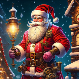 Steampunk jul. Tomten med metall-växlar