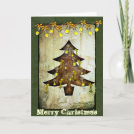 Steampunk Julgran Helgdag Card Helgkort