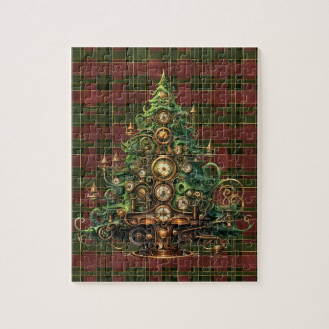 Steampunk Julgran Puzzle Pussel (Vertikal)