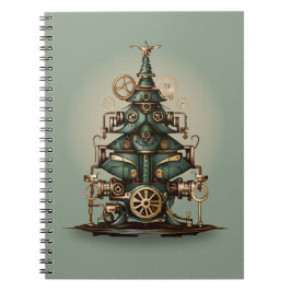 Steampunk Julgran Vintage Retro Stil Anteckningsbok