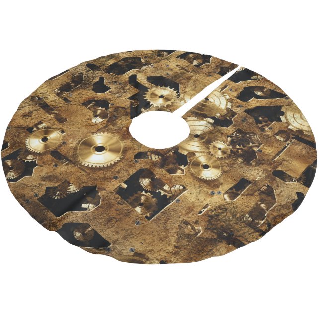 Steampunk Julgransmatta Borstad Polyester (Vinklad)