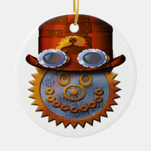steampunk julgransprydnad keramik
