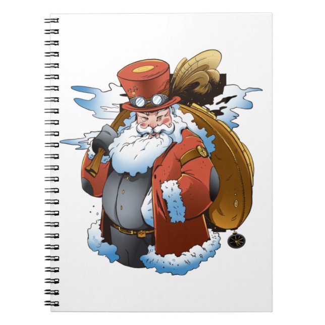 Steampunk jultomte Vintage Stil Anteckningsbok (Framsidan)