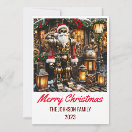 Steampunk Jultomten - God jul Julkort