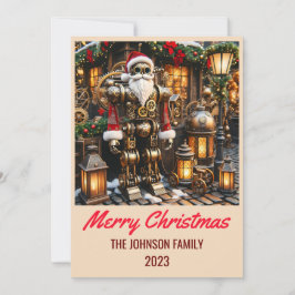 Steampunk Jultomten - God jul Julkort