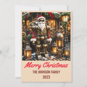 Steampunk Jultomten - God jul Julkort