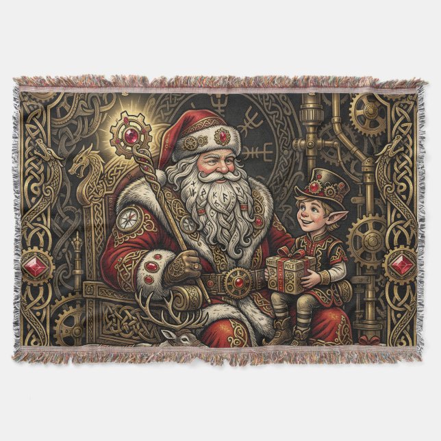 Steampunk Jultomtes verkstad  Filt (Framsidan)