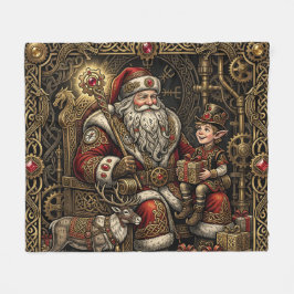 Steampunk Jultomtes verkstad  Fleecefilt