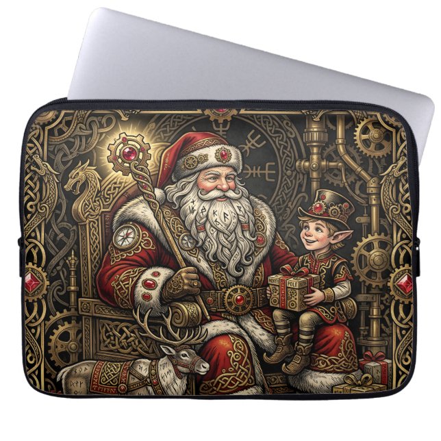Steampunk Jultomtes verkstad  Laptop Fodral (Framsidan)