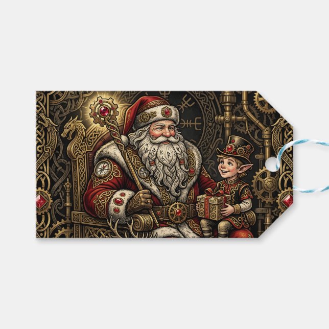 Steampunk Jultomtes verkstad  Presentetikett (Framsidan (Horisontell))