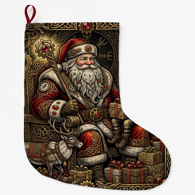 Steampunk Jultomtes verkstad  Stor Julstrumpa (Framsidan)