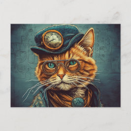 Steampunk Kat vykort