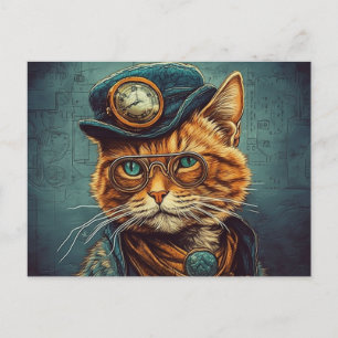 Steampunk Kat vykort