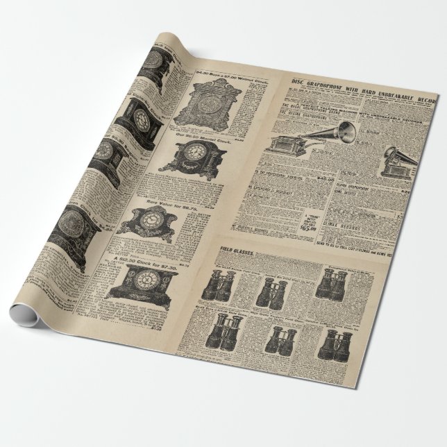 Steampunk-katalogsidor Presentpapper (Utrullad)