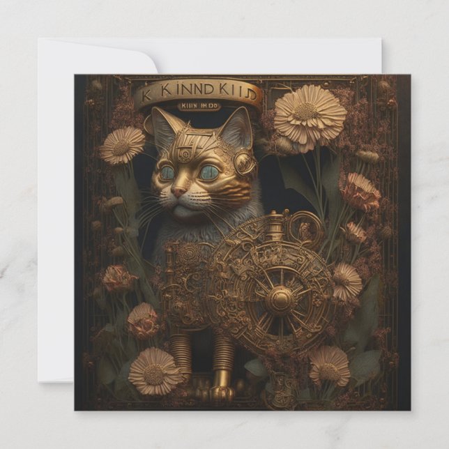 Steampunk Katt Gotisk Digital Konst (Framsida)