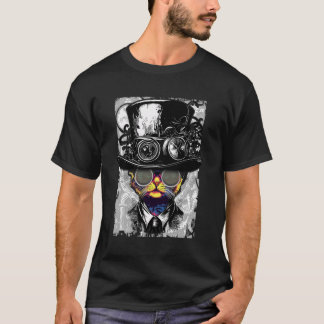 Steampunk katt vid svetsning av geléer för kvinnor t shirt