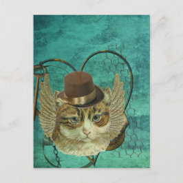 Steampunk-katt Vykort