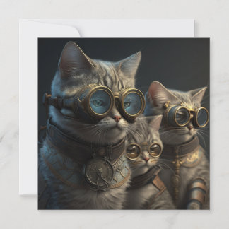Steampunk katter kort