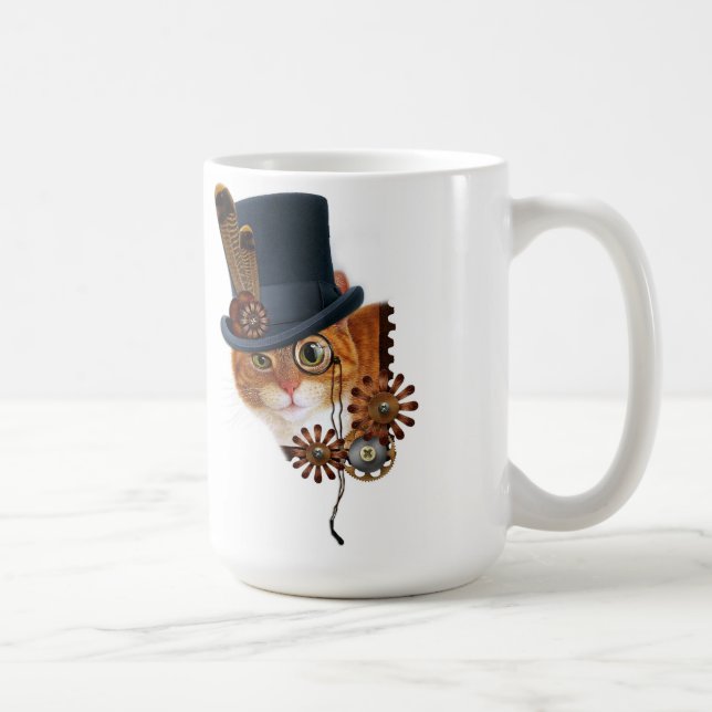 Steampunk kattmag kaffemugg (Höger)