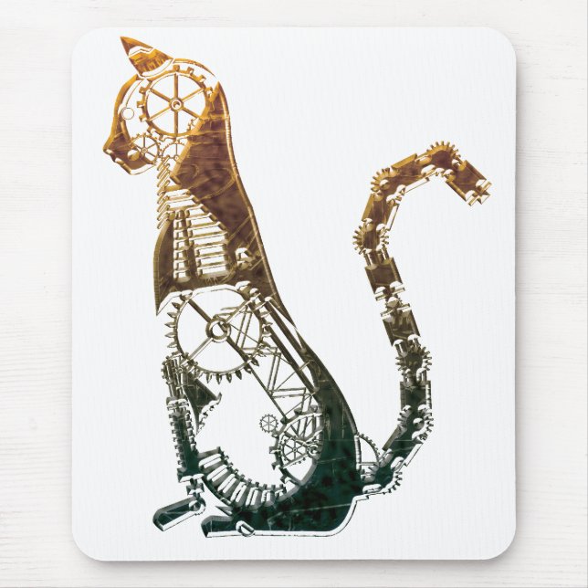 Steampunk kattmousepad musmatta (Framsidan)