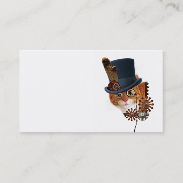 Steampunk kattvisitkort visitkort (Framsida)