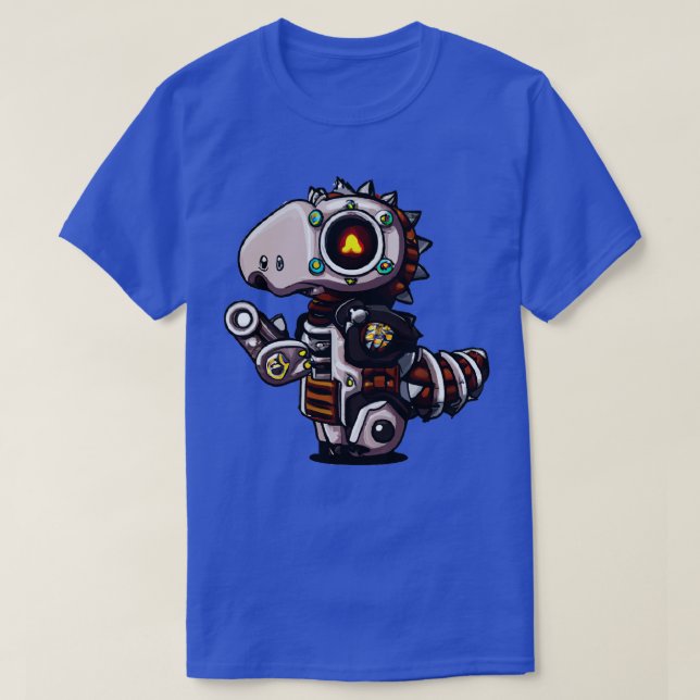Steampunk Kawaii Dragon Robot 2 T Shirt (Design framsida)