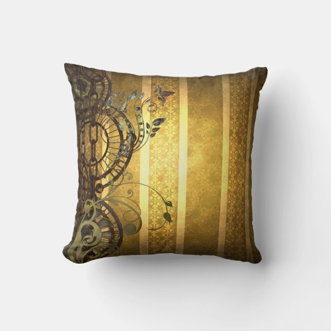 Steampunk kedjar och blommigten kudde (Framsida)