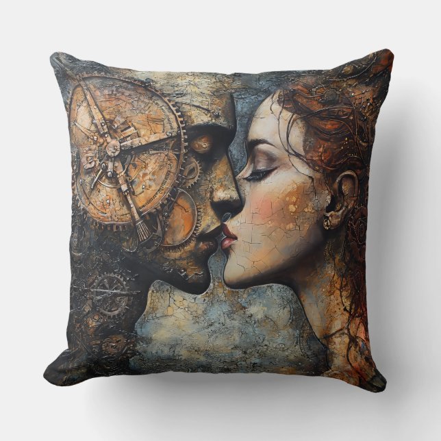 Steampunk Kiss Kudde (Framsida)