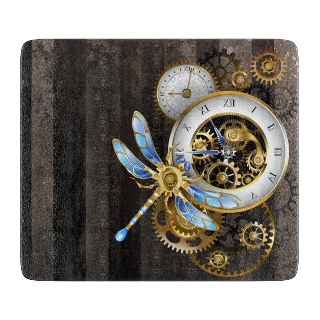 Steampunk Klock med mekanisk Dragonfly (Framsidan)