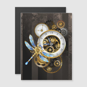 Steampunk Klock med mekanisk Dragonfly Magnetisk Inbjudningskort